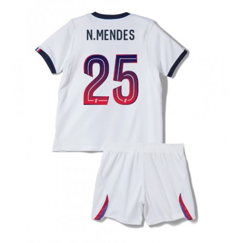 Paris Saint-Germain Nuno Mendes #25 Udebane Trøje Børn 2026-27 Kortærmet (+ Korte bukser)